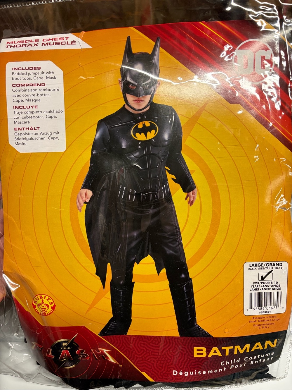 Batman Kids Black and Yellow Padded Superhero Costume — DC Brand